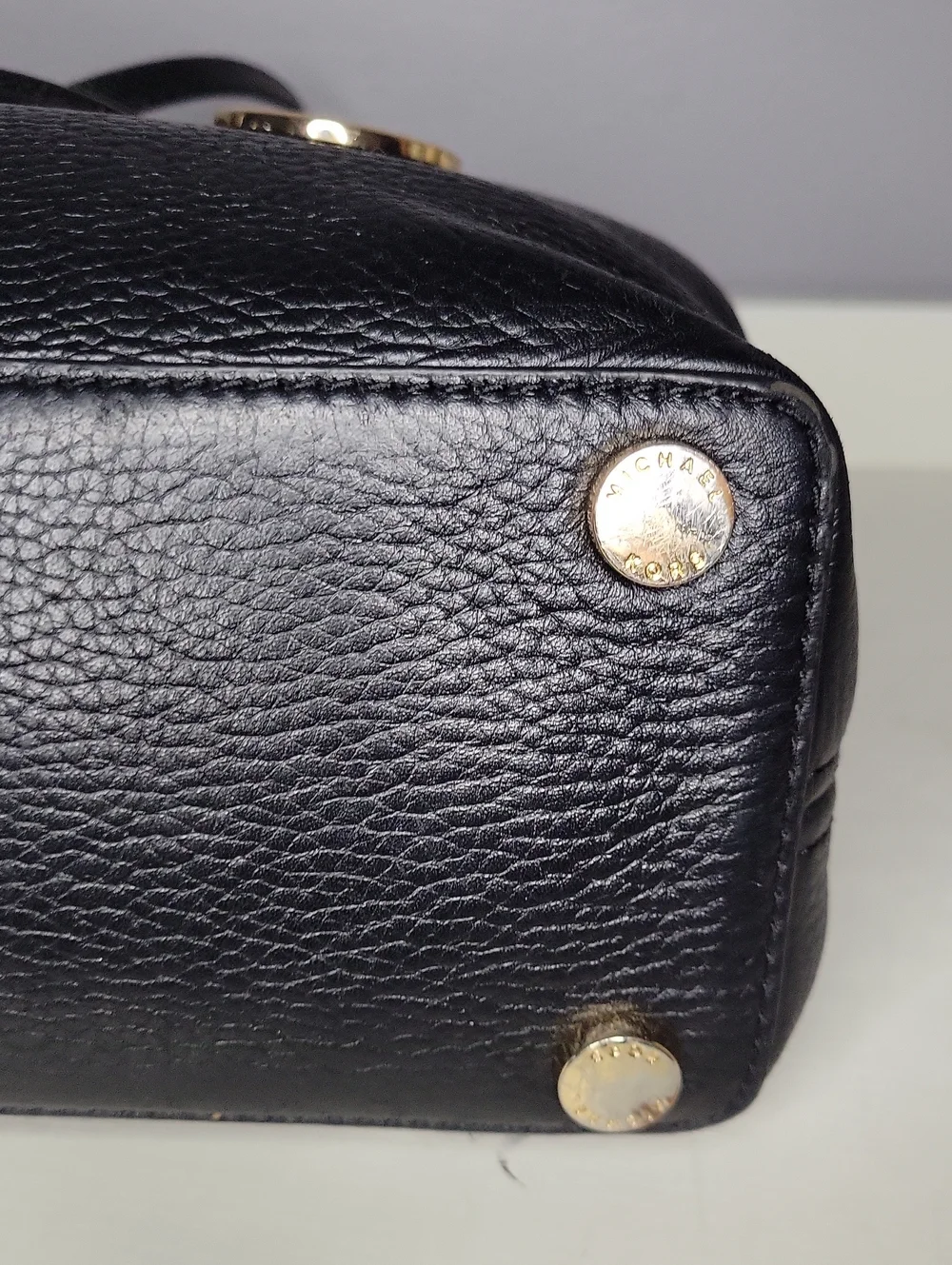 Michael Kors Black Camille Pebbled  Leather Satchel